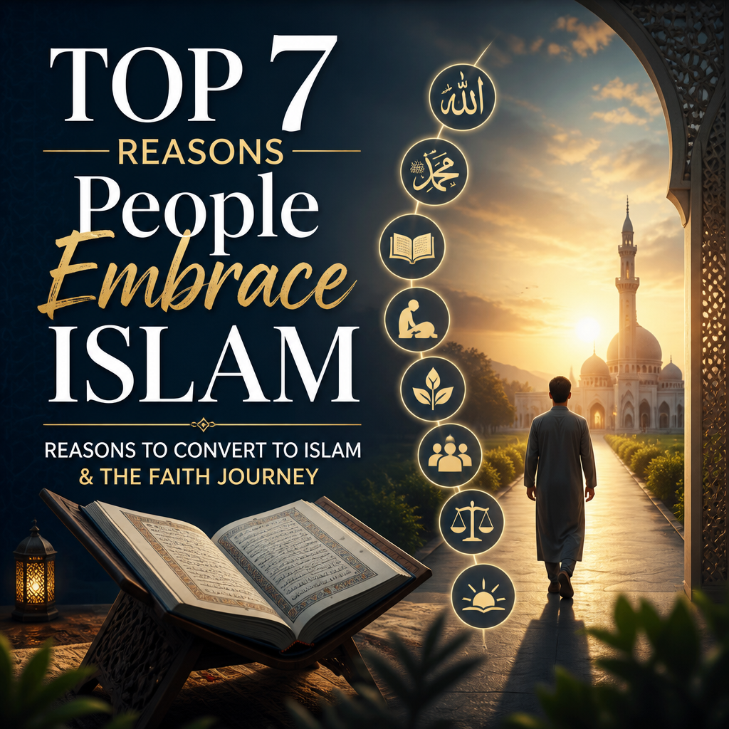 Top 7 Reasons People Embrace Islam: Reasons to Convert to Islam & the Faith Journey banner