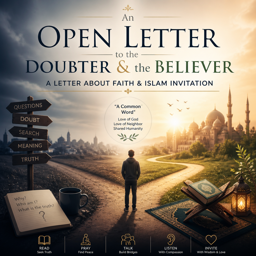 An Open Letter to the Doubter and the Believer: A Letter About Faith & Islam Invitation banner
