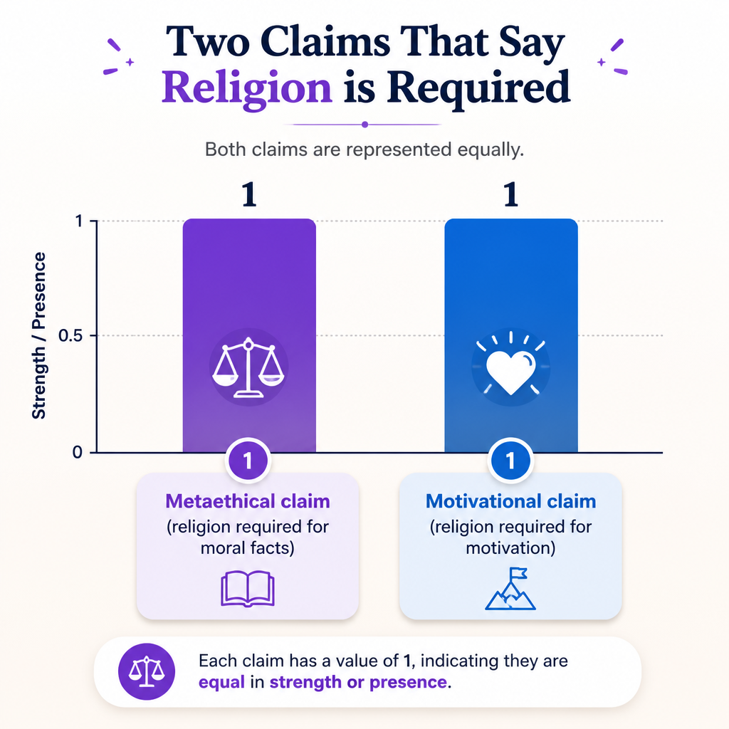 Arguments for morality without religion (counts of major objections/claims stated)
