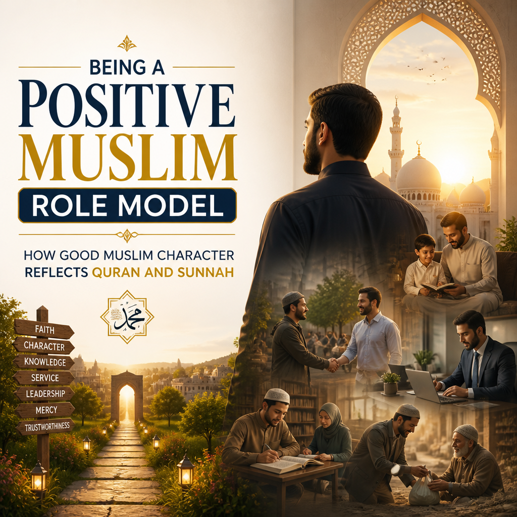 Being a Positive Muslim Role Model: How Good Muslim Character Reflects Quran and Sunnah + (banner)