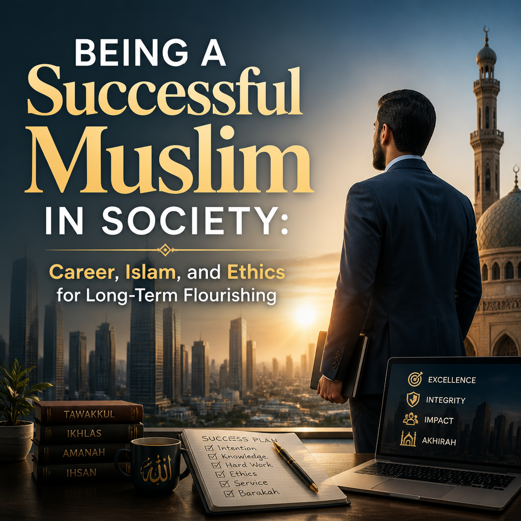 Being a Successful Muslim in Society: Career, Islam, and Ethics for Long-Term Flourishing + (banner)