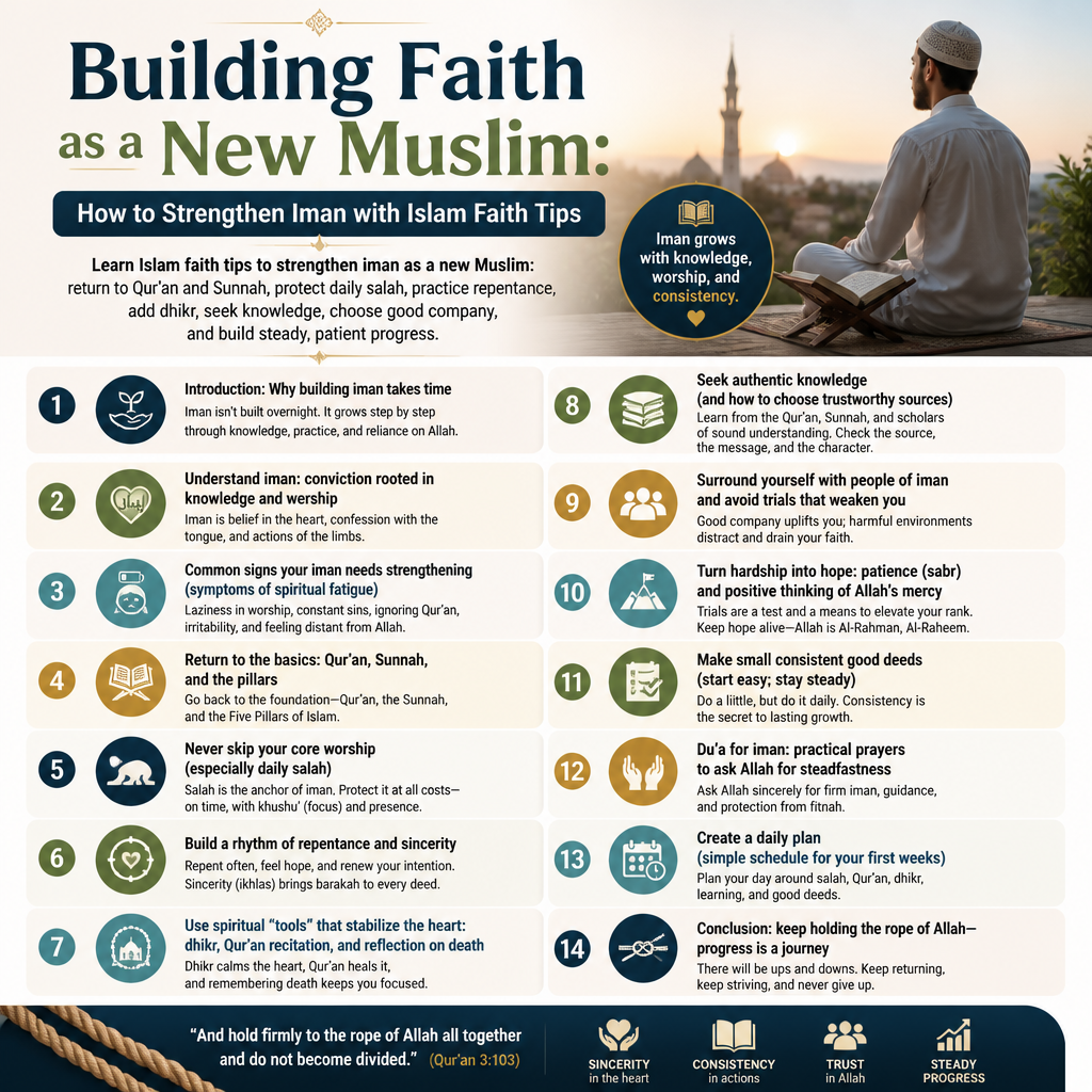 Building Faith as a New Muslim: How to Strengthen Iman with Islam Faith Tips + (infograph)