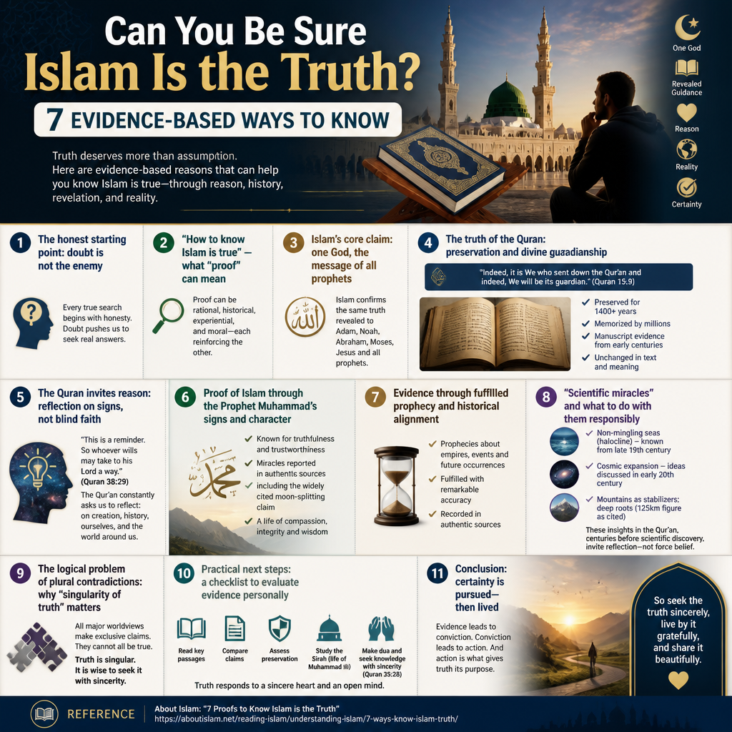 Can You Be Sure Islam Is the Truth? 7 Evidence-Based Ways to Know infographic