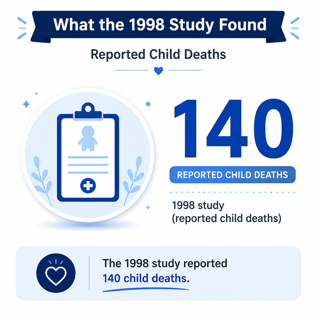 Child deaths from religion-based medical neglect (1998 study cited)