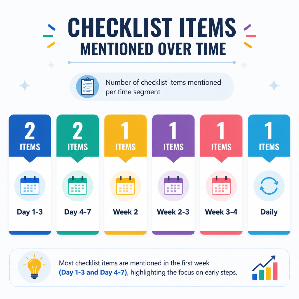 First 30 days daily schedule (checklist)