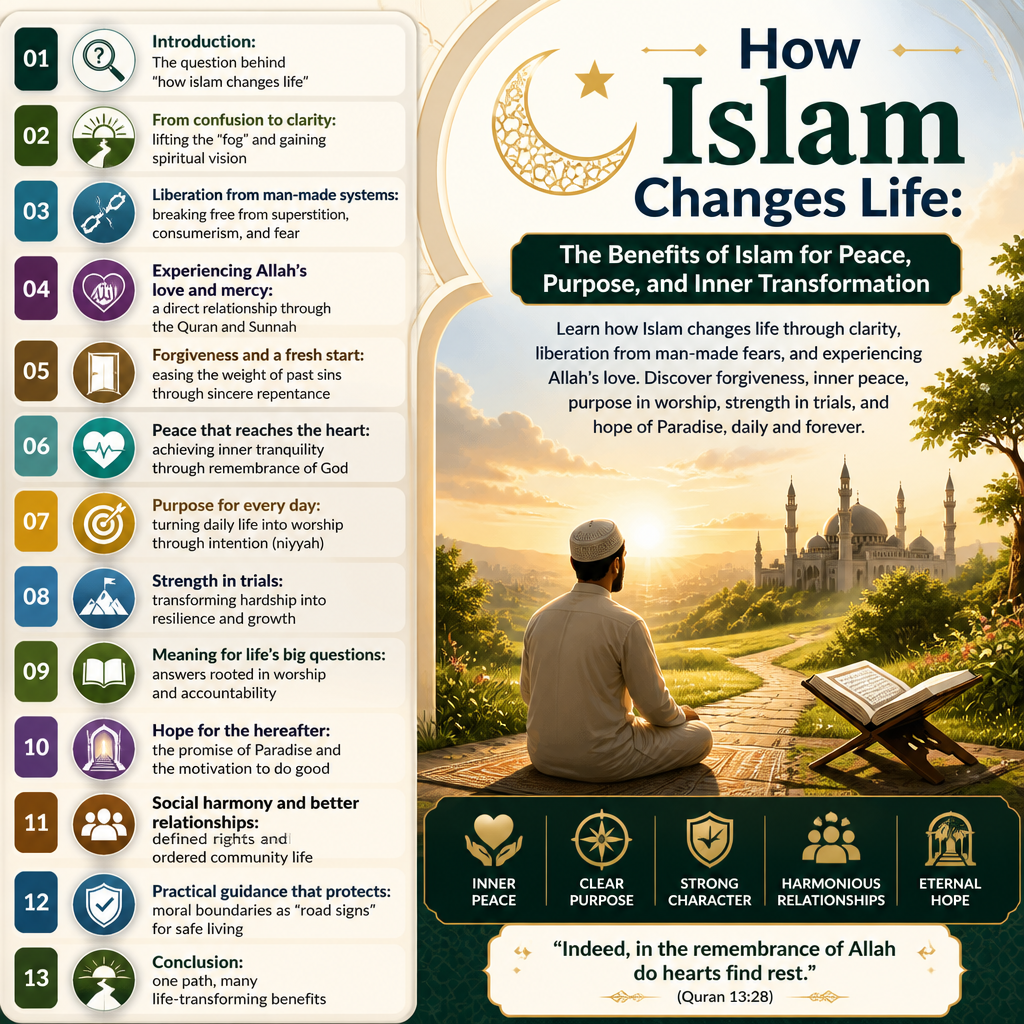 How Islam Changes Life: The Benefits of Islam for Peace, Purpose, and Inner Transformation + (infograph)