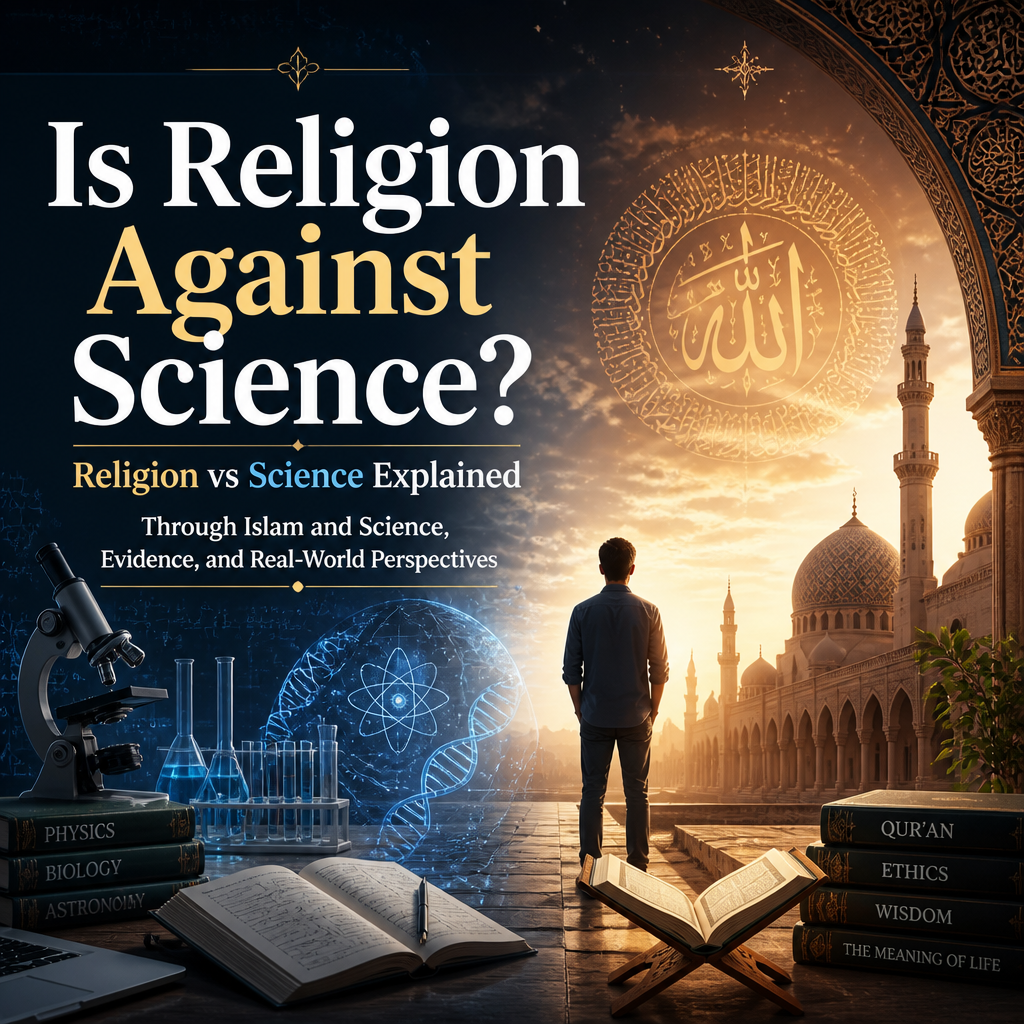 Is Religion Against Science? Religion vs Science Explained Through Islam and Science, Evidence, and Real-World Perspectives + (banner)