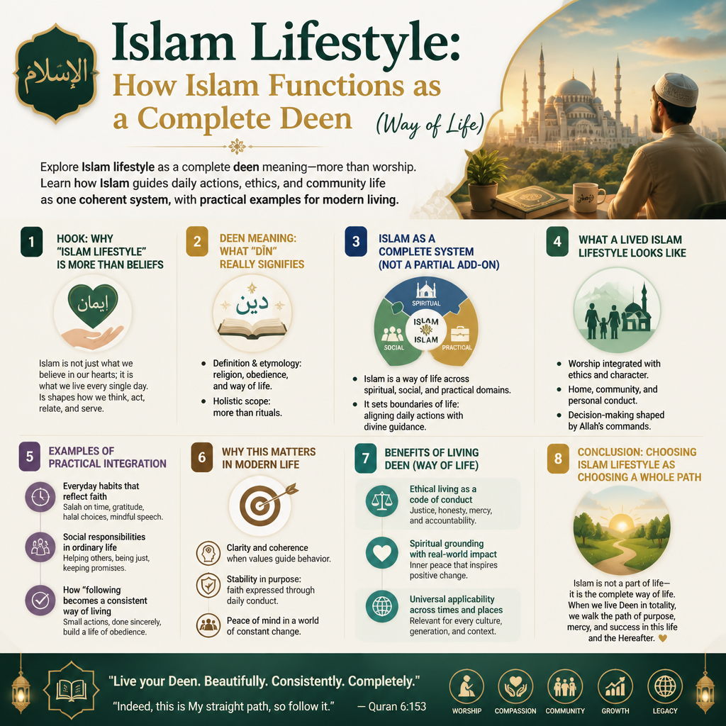 Islam Lifestyle: How Islam Functions as a Complete Deen (Way of Life) + (infograph)