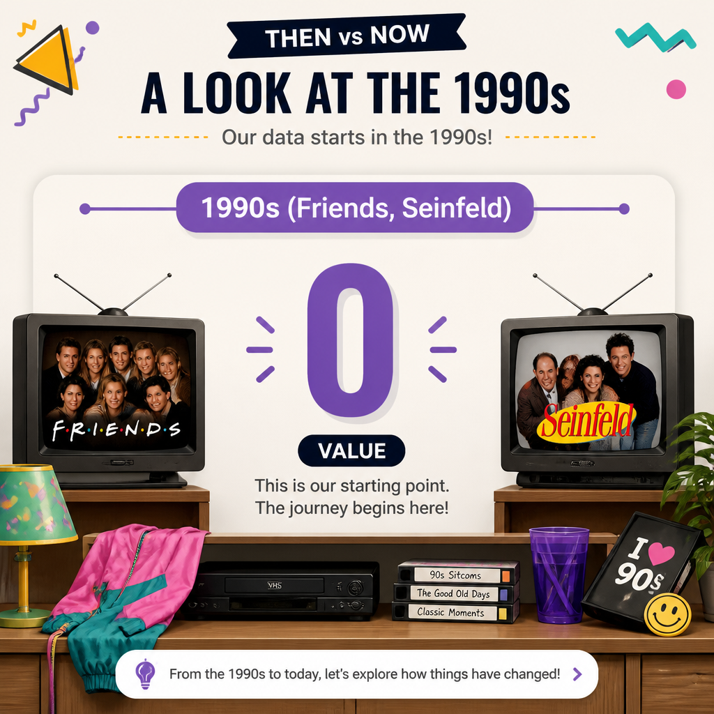 Media distortion: absence of non-white characters in 1990s TV shows (example count)