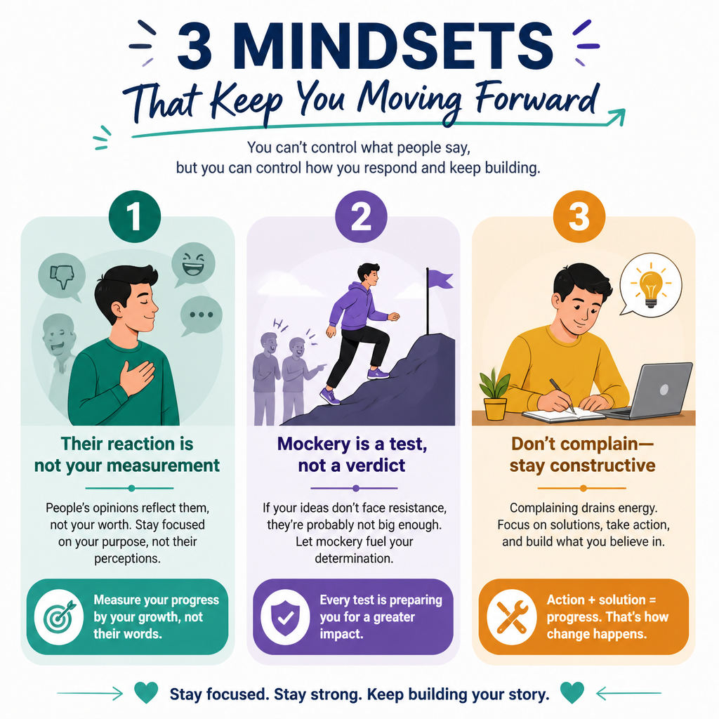 Mindset shift types when mocked or criticized