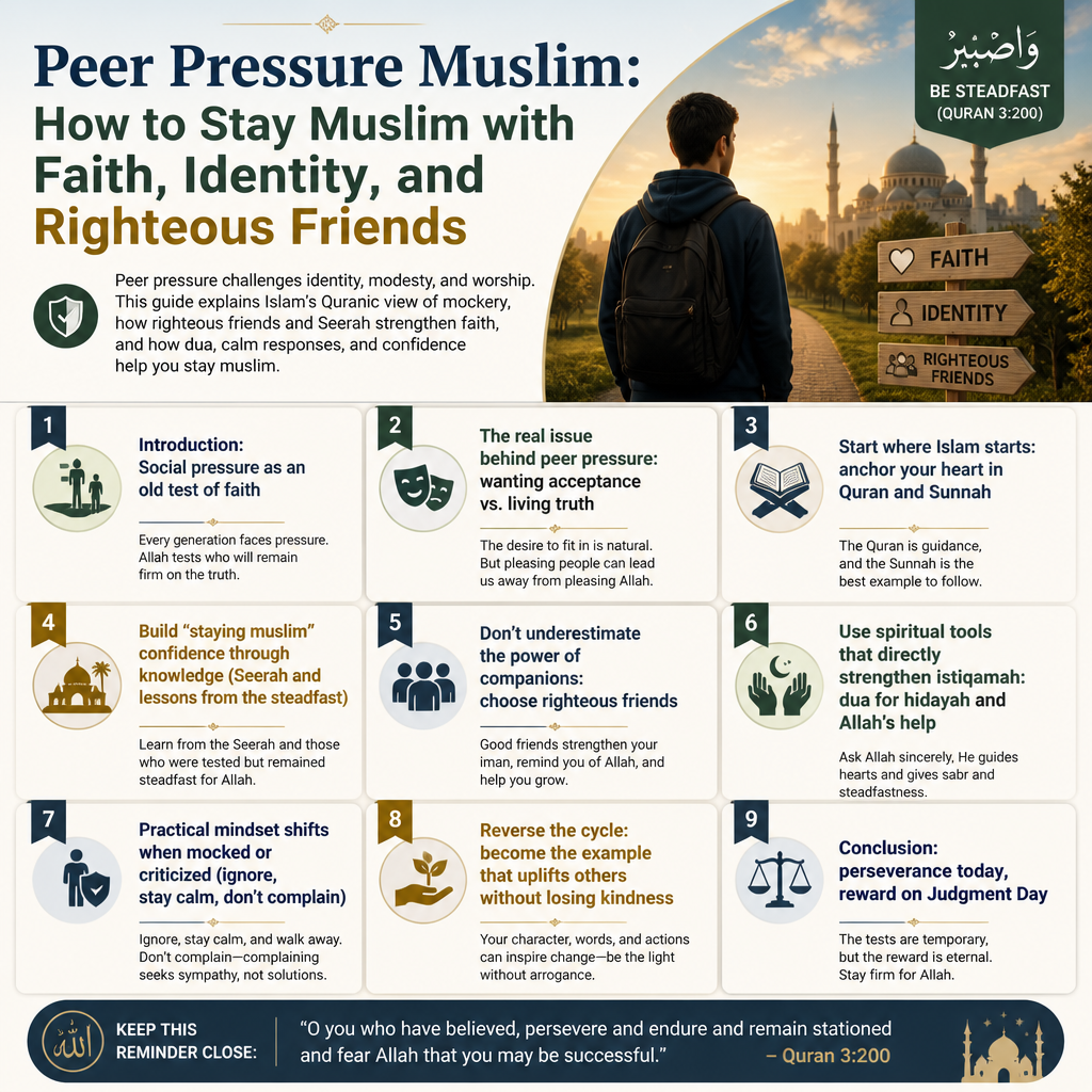 Peer Pressure Muslim: How to Stay Muslim with Faith, Identity, and Righteous Friends + (infograph)