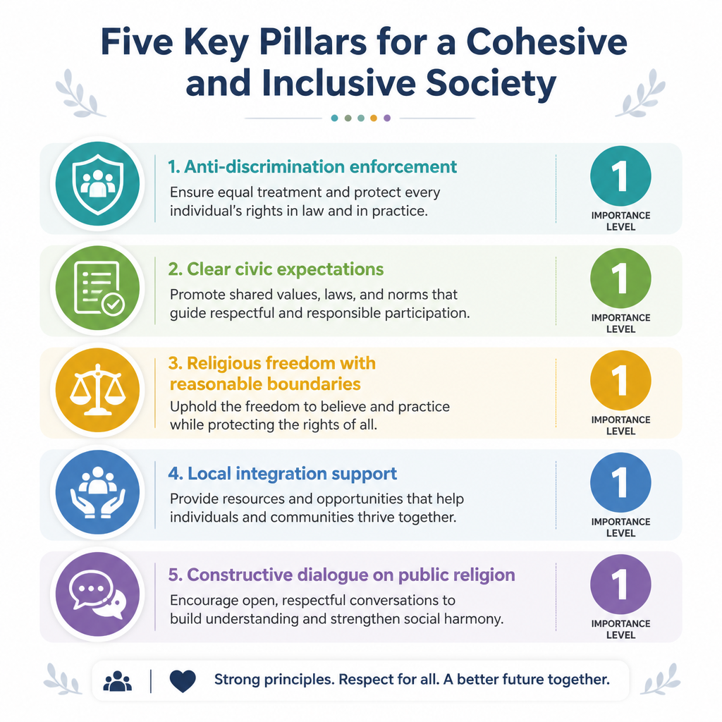 Policy model components that enable Muslim integration (counted policy levers)