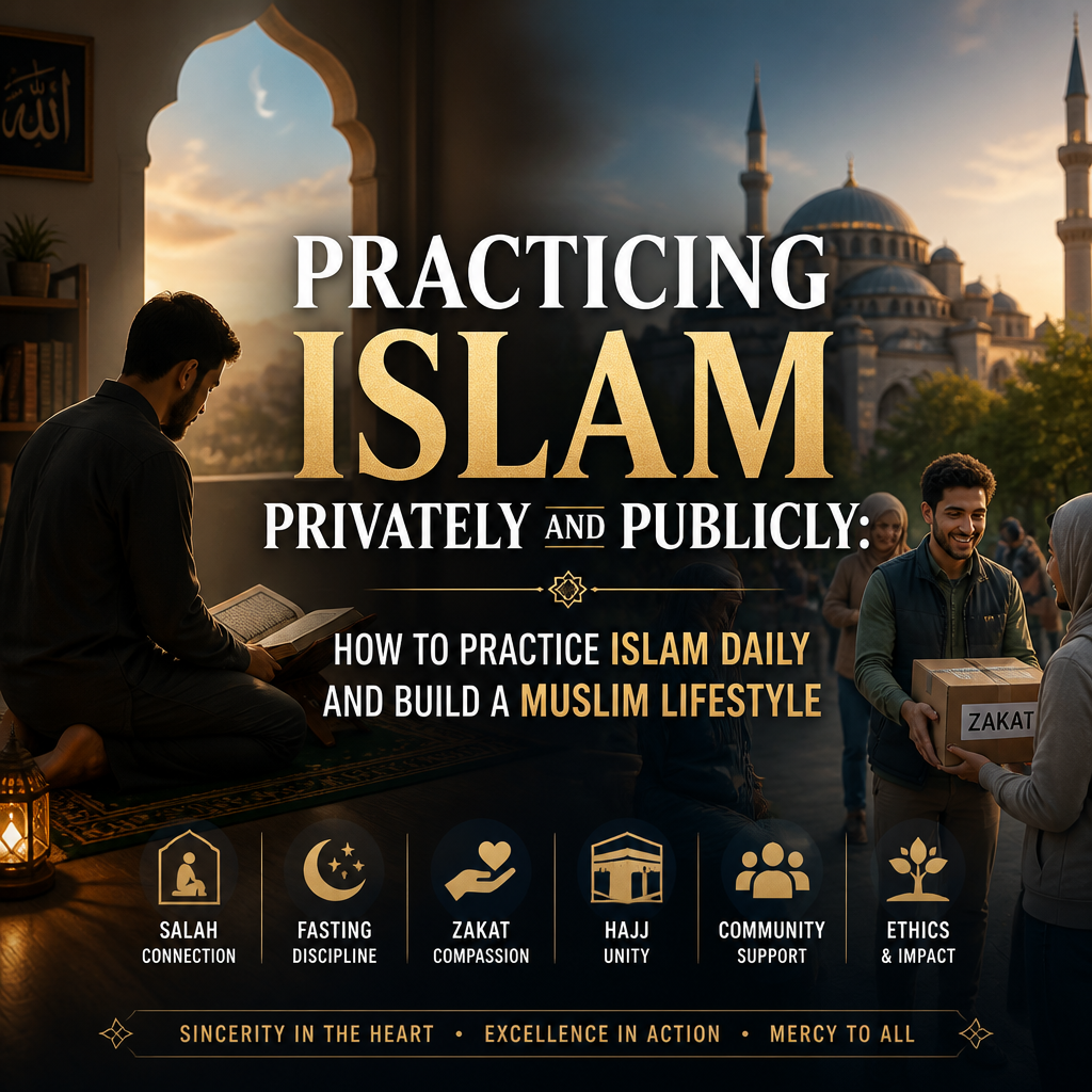 Practicing Islam Privately and Publicly: How to Practice Islam Daily and Build a Muslim Lifestyle + (banner)