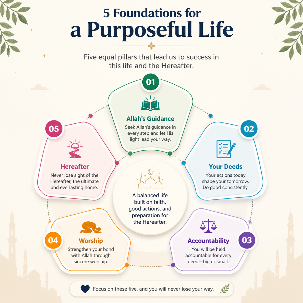 Purpose-in-Islam pillars (core elements)