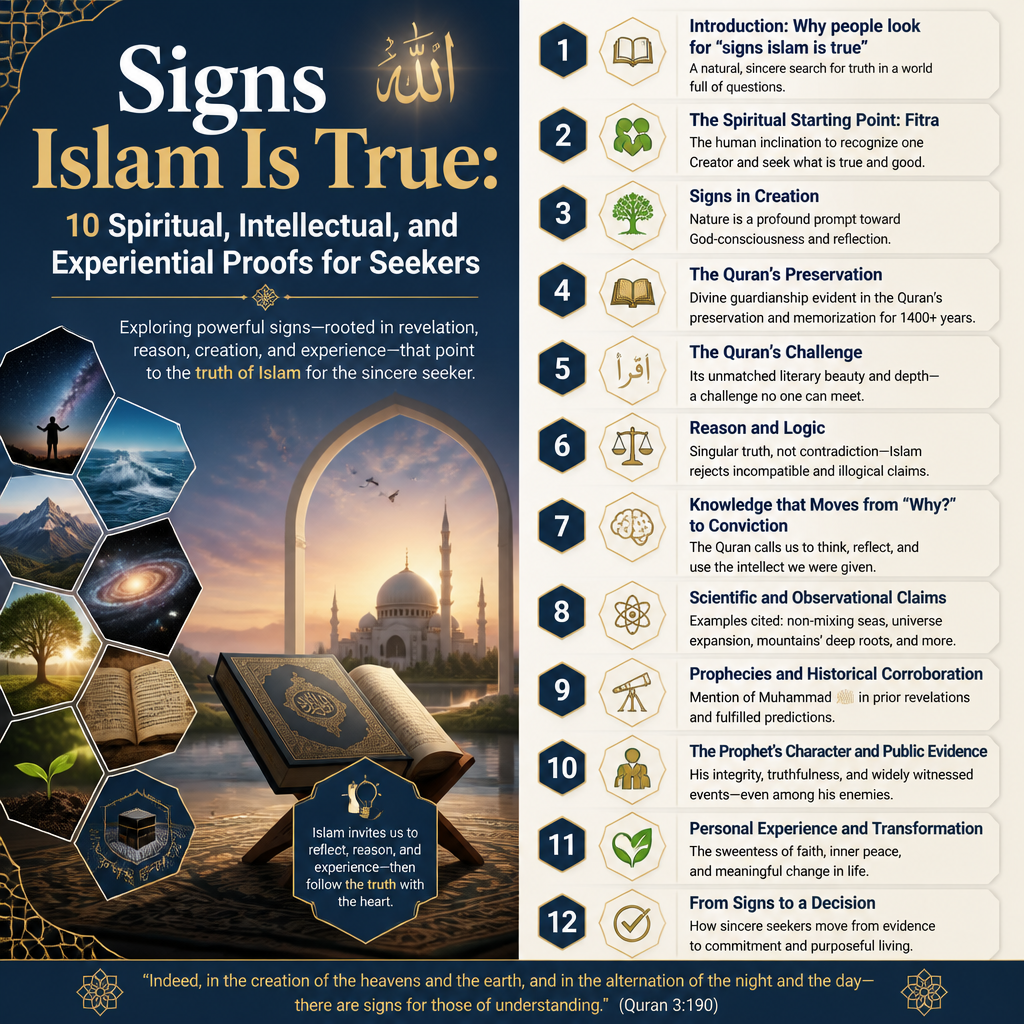 Signs Islam Is True: 10 Spiritual, Intellectual, and Experiential Proofs for Seekers + (infograph)