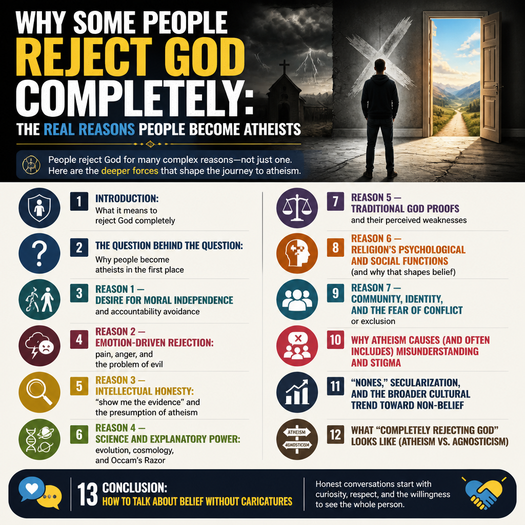 Why Some People Reject God Completely: The Real Reasons People Become Atheists + (infograph)