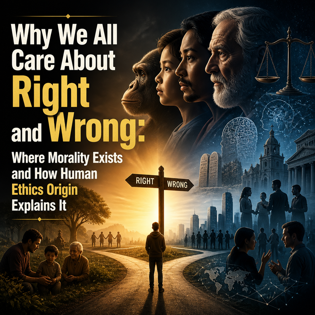 Why We All Care About Right and Wrong: Where Morality Exists and How Human Ethics Origin Explains It + (banner)